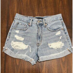 Aeropostale Light Wash Mom Short Distressed Jean Shorts Size 4